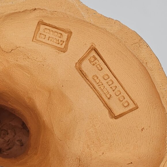 Vintage Grasso Catania Italy Goat Farmer Figurine Terracotta Sculpture - Picture 6 of 9